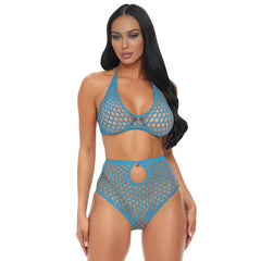 Electric Lingerie Blue Dream Fishnet Set – One Size