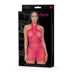 Electric Lingerie Electric Pink Halter Dress – One Size