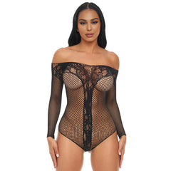 Electric Lingerie Love In Lace Fishnet Bodysuit - Sexy Lace Bodysuit - One Size