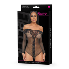 Electric Lingerie Love In Lace Fishnet Bodysuit - Sexy Lace Bodysuit - One Size