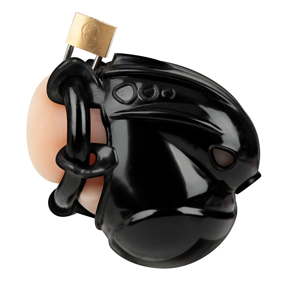 Full Restraint Silicone Cock And Balls Chastity Device 100% Coverage Black