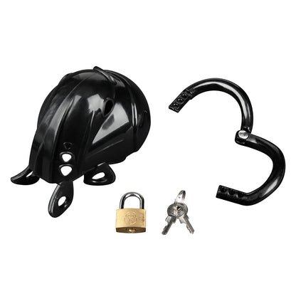 Full Restraint Silicone Cock And Balls Chastity Device 100% Coverage Black