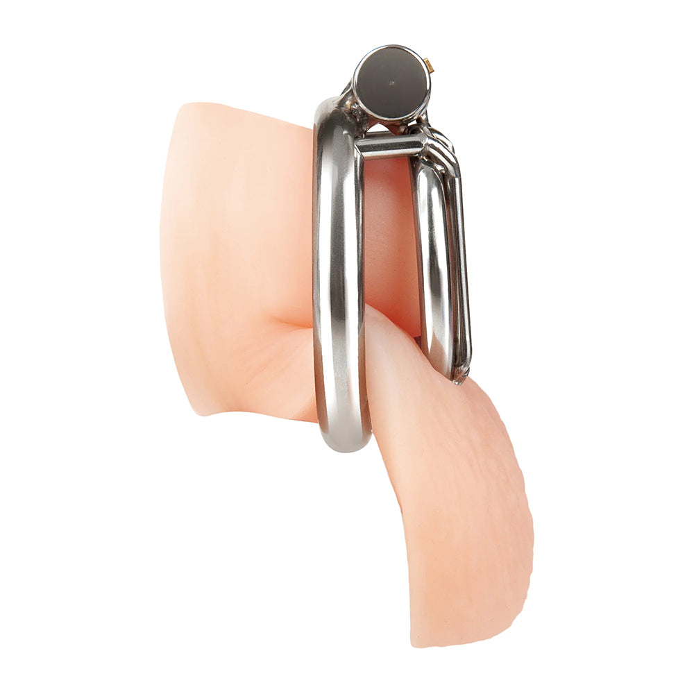 Stainless Steel Inverted Micro Jail Time Chastity Cage