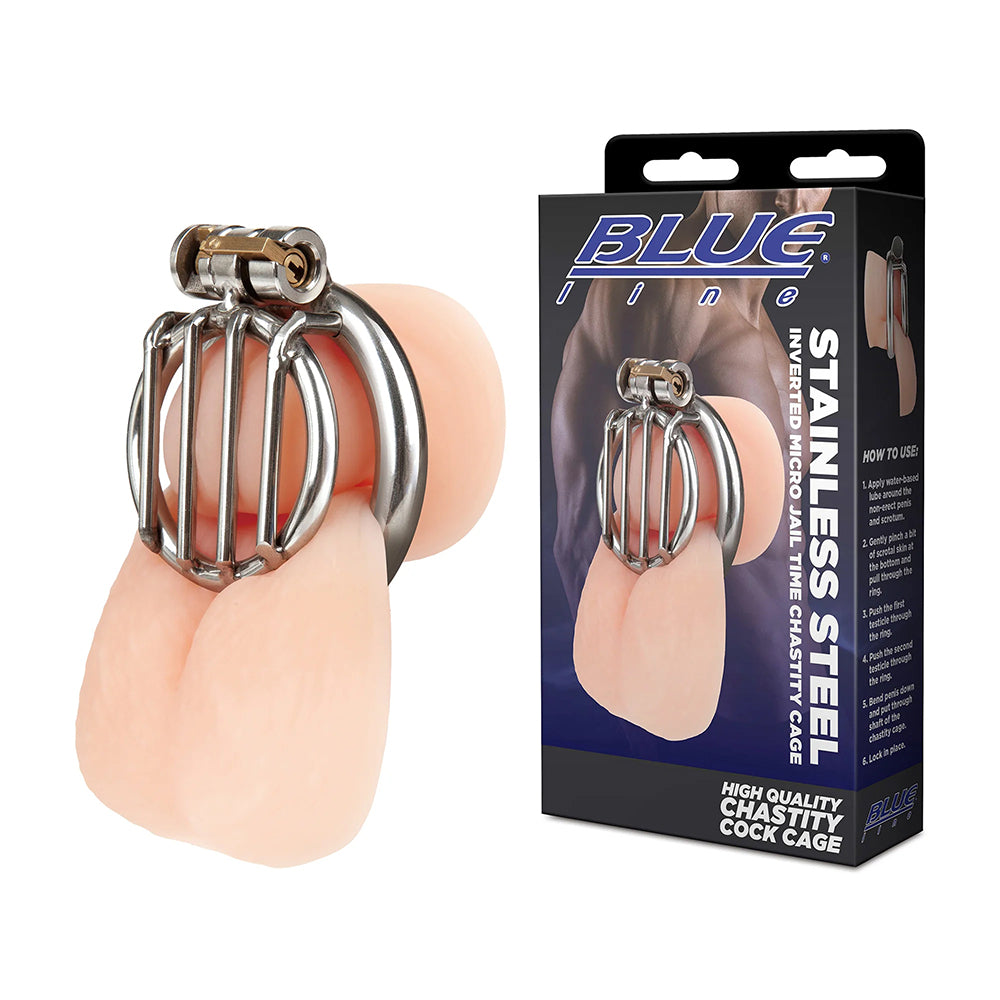 Stainless Steel Inverted Micro Jail Time Chastity Cage