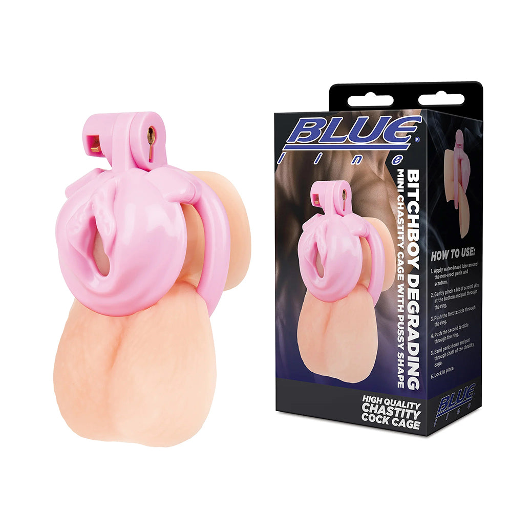 Bitchboy Degrading Mini Chastity Cage With Pussy Shape