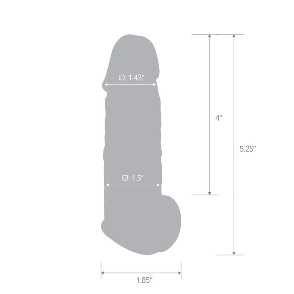 5.25" Super Real Penis Extension Sleeve With Ball Constriction Loop