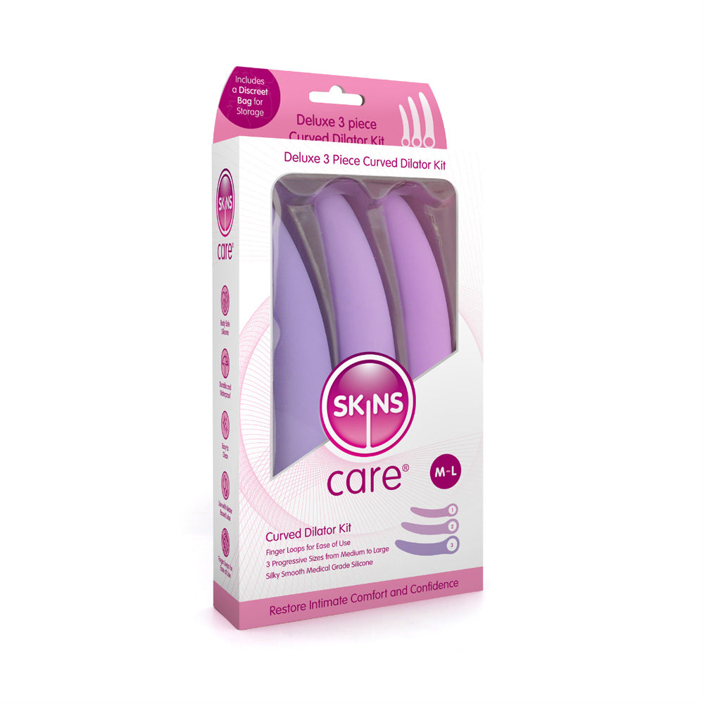 Skins Care Curved Dilators - 3-Piece Set (M/L) for Vaginal Dilation