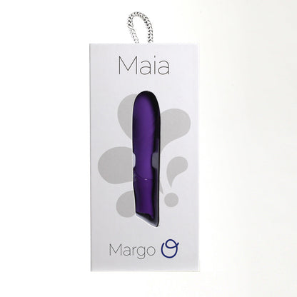 Margo USB Rechargeable Silicone 10-Function Textured Bullet Vibrator Neon Purple