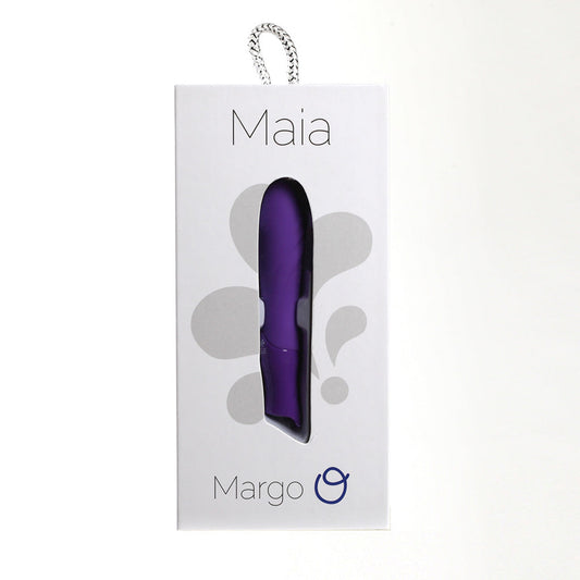 Margo USB Rechargeable Silicone 10-Function Textured Bullet Vibrator Neon Purple