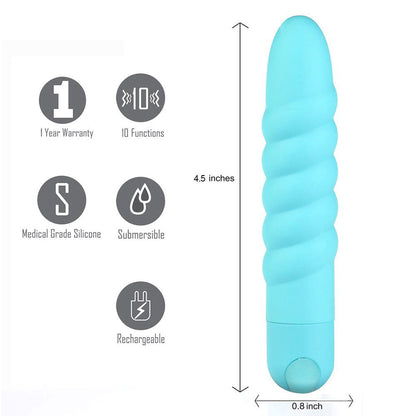 Lola Silicone 10-Function Vibrating Twisty Bullet