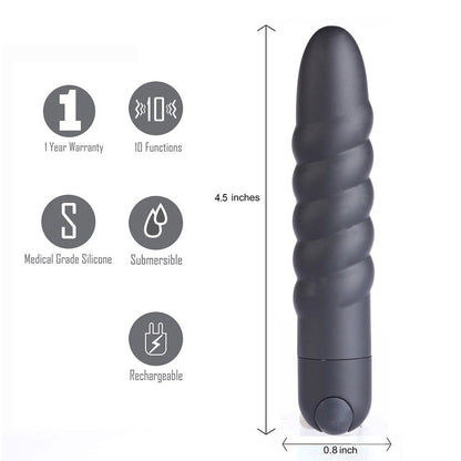 Lola Silicone 10-Function Vibrating Twisty Bullet