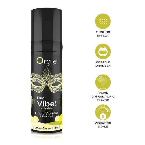 Orgie Dual Vibe Kissable Liquid – Stimulating and Flavorful Lubricant for Sensual Play