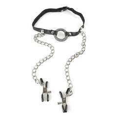 Fetish Fantasy O-Ring Gag & Nipple Clamps – Black BDSM Toy for Sensory Play