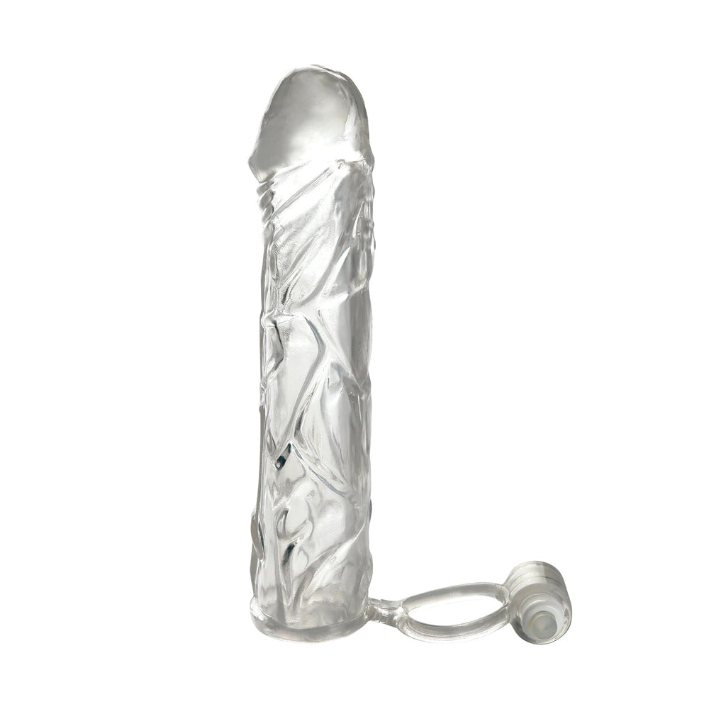Fantasy X-tensions Vibrating Super Sleeve - Clear Male Masturbator Sleeve