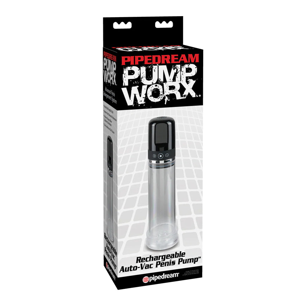 Pump Worx Rechargeable 3-Speed Auto-Vac Penis Pump – Black