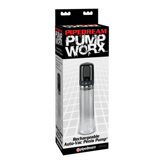 Pump Worx Rechargeable 3-Speed Auto-Vac Penis Pump – Black