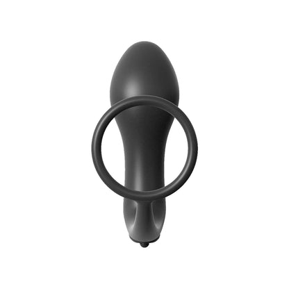 Anal Fantasy Collection Ass-Gasm Cock Ring with Vibrating Plug – Black