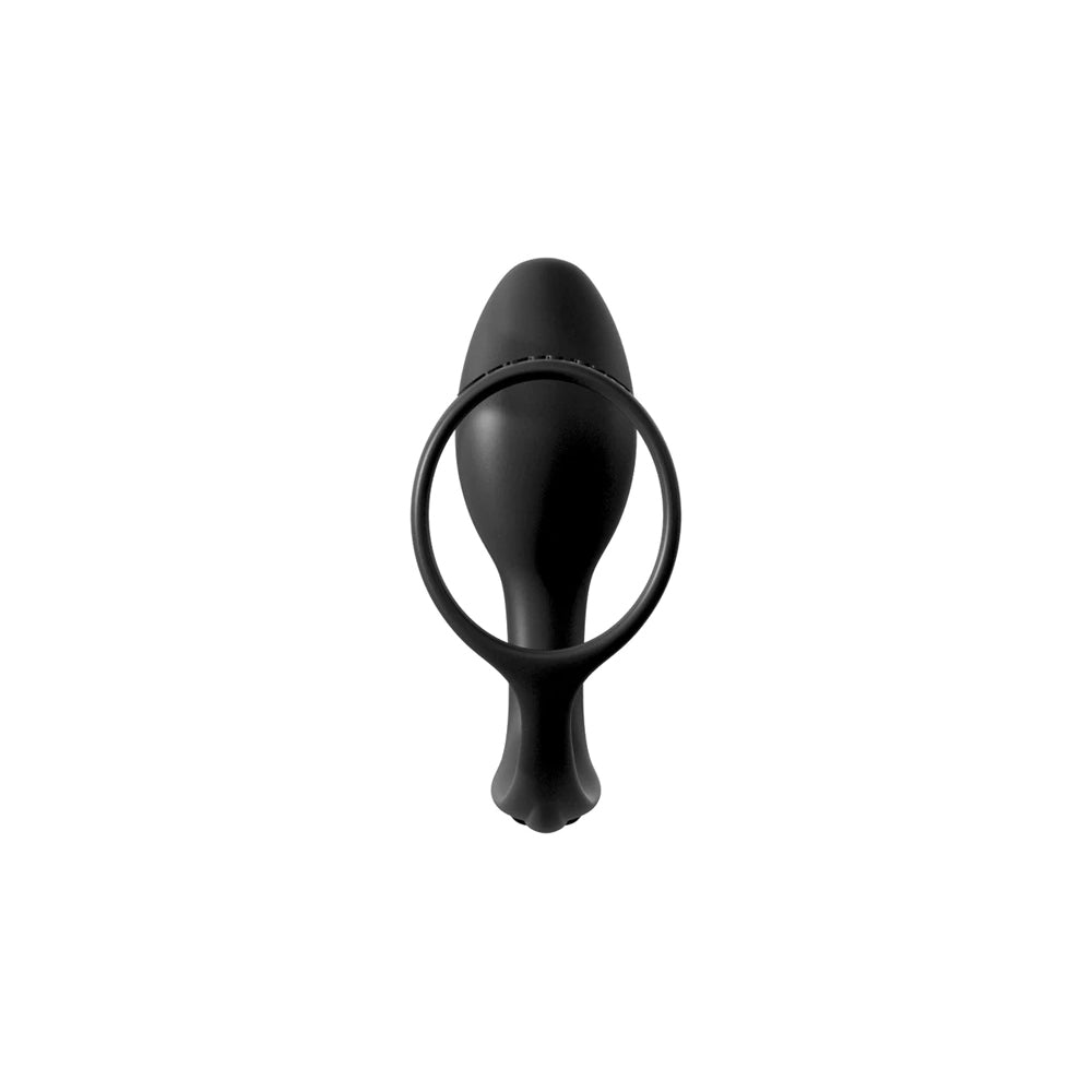 Anal Fantasy Collection Ass-Gasm Cock Ring & Beginner Plug – Black
