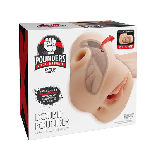 Pdx Plus Double Pounder Vibrating Squeeze Stroker Light