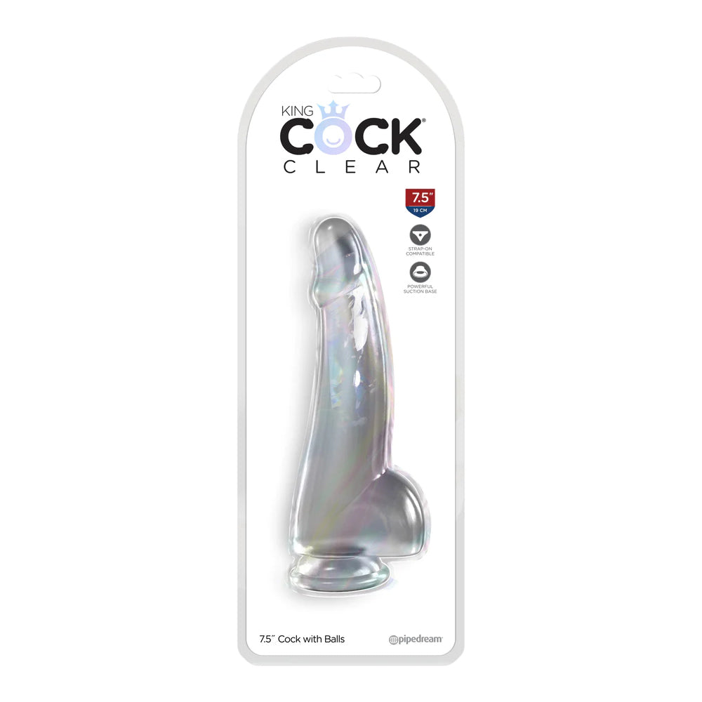 King Cock Clear 7.5" With Balls Clear