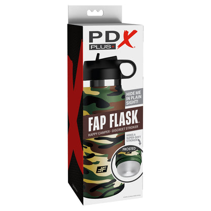 PDX Plus Fap Flask Happy Camper Stroker - Discreet Camo Frosted