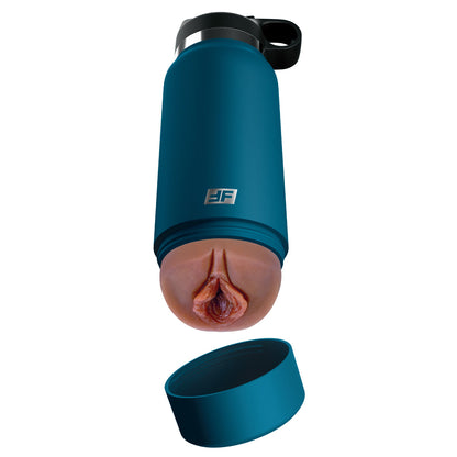 PDX Plus Fuck Flask Stroker – Private Pleaser, Discreet Design, Blue Bottle Brown