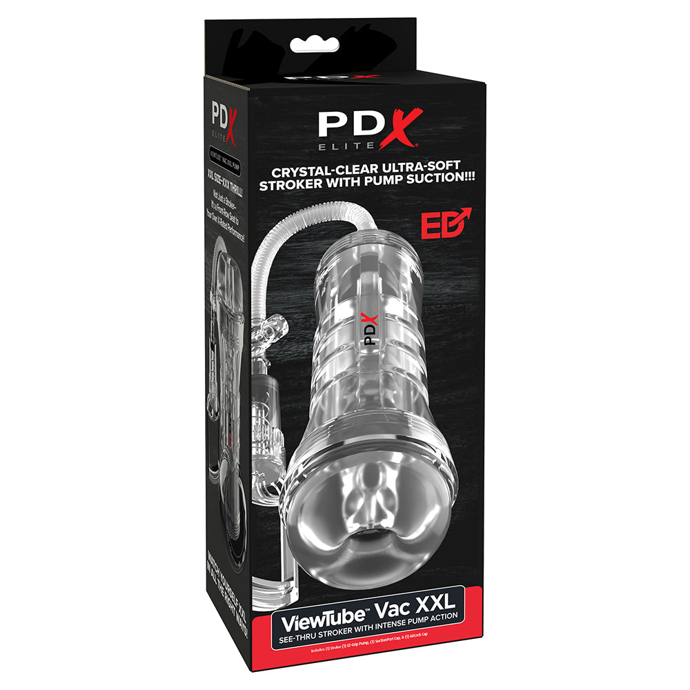 Pdx Elite Viewtube Vac XXL See-Thru Ez-Grip Pump Stroker Clear