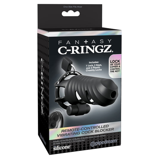 Fantasy C-Ringz Vibrating Cock Blocker Black