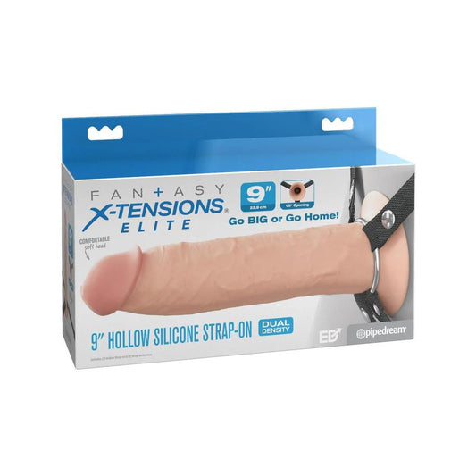 Fantasy X-Tensions Elite 9" Silicone Hollow Strap-On Dual Density Light