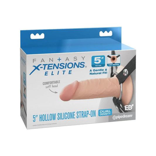 Fantasy X-Tensions Elite 5" Silicone Hollow Strap-On Dual Density Light