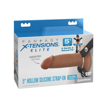 Fantasy X-Tensions Elite 5" Silicone Hollow Strap-On Dual Density Brown