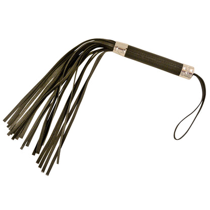 18-Inch Black PVC Vegan Leather Flogger - Soft BDSM Whip for Beginners, Ideal Adult Play Accessory, Vegan BDSM