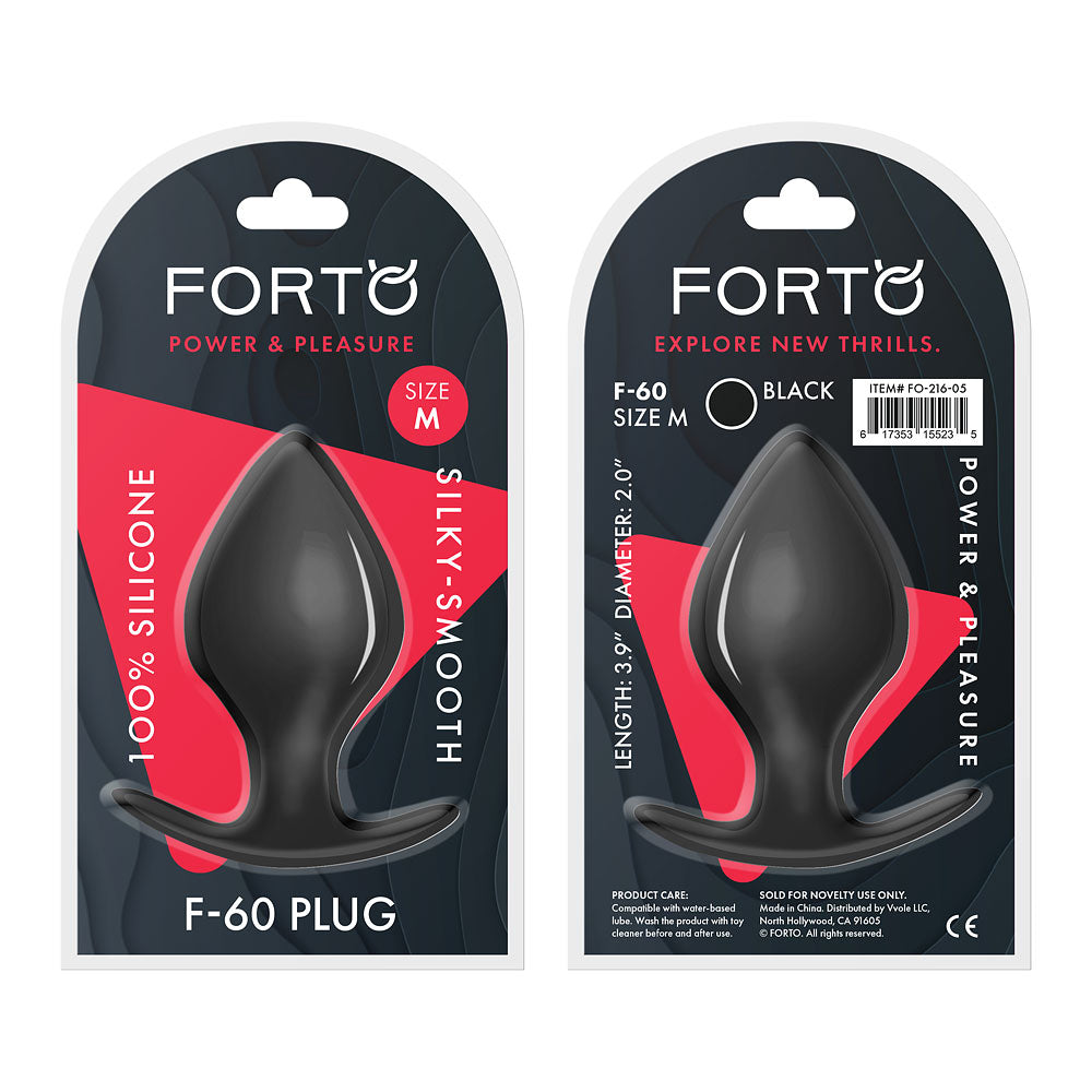Forto Spade Plug Medium Black Butt Plug