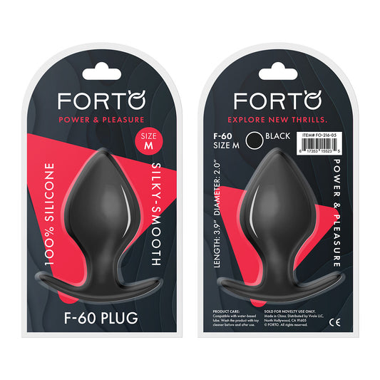 Forto Spade Plug Medium Black Butt Plug