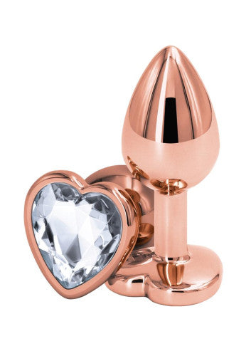 Rear Assets Rose Gold Heart Anal Plug - Small