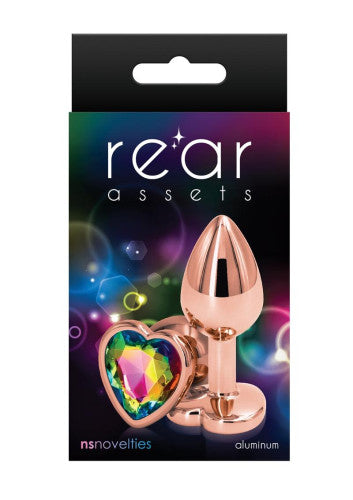 Rear Assets Rose Gold Heart Anal Plug - Small