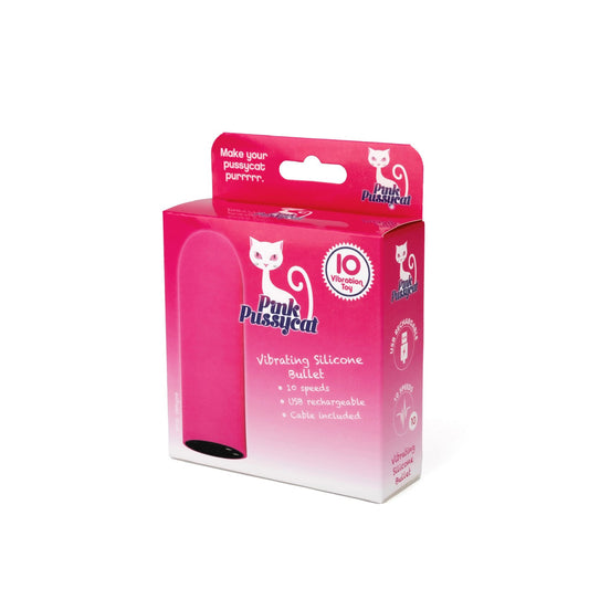 Pink Pussycat Vibrating Silicone Bullet