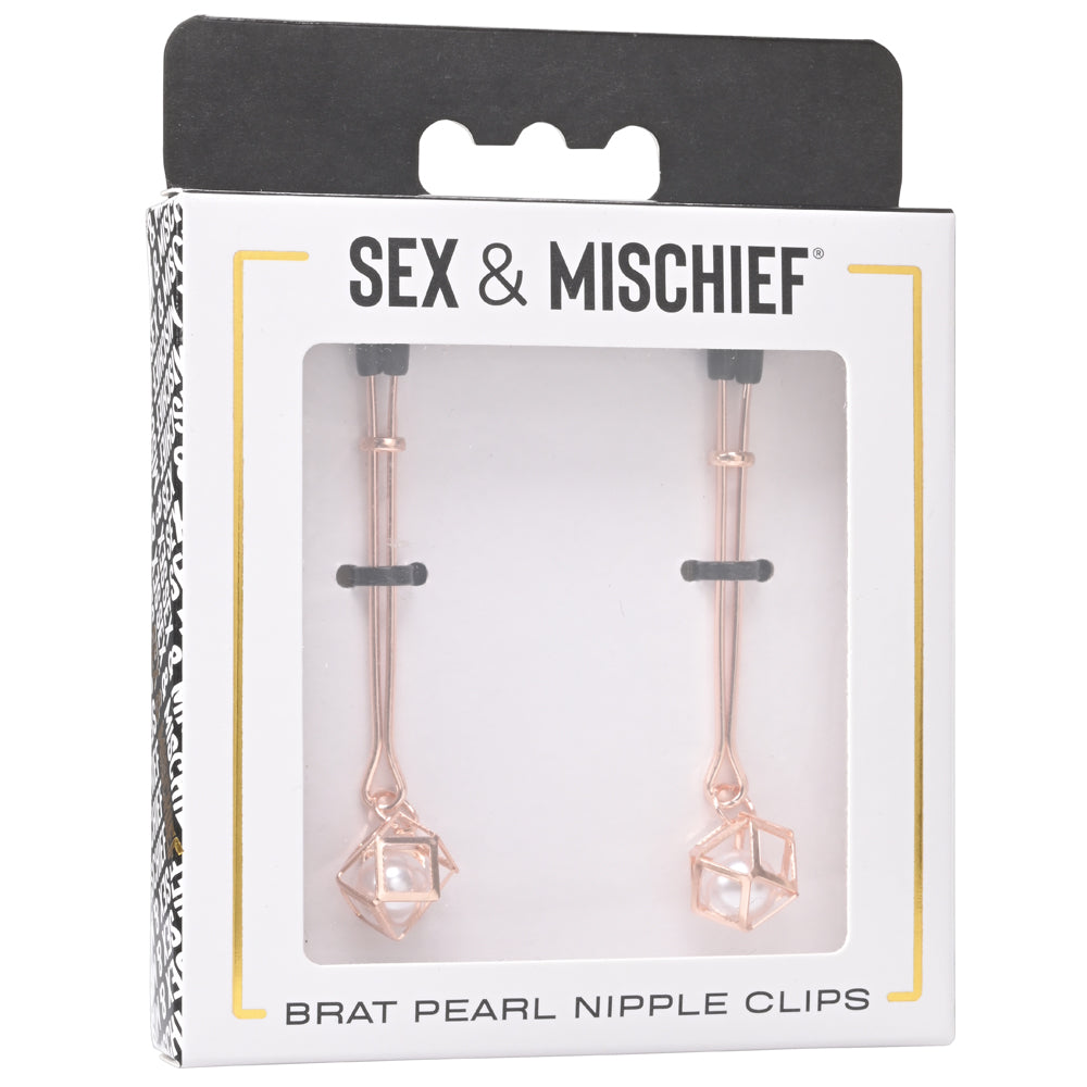 Pearl Nipple Clips – S&M Brat BDSM Nipple Clamps for Sensual Play