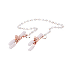 Peaches 'N Cream Pearl Nipple Clamps – Beaded Pearl Nipple Clips for Sensual Pleasure