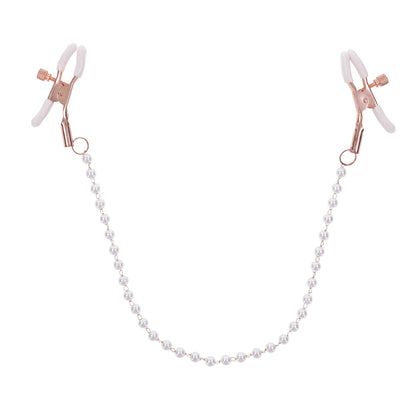 Peaches 'N Cream Pearl Nipple Clamps – Beaded Pearl Nipple Clips for Sensual Pleasure