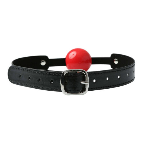 Sex & Mischief Solid Ball Gag – Adjustable Rubber Ball with Vinyl Strap