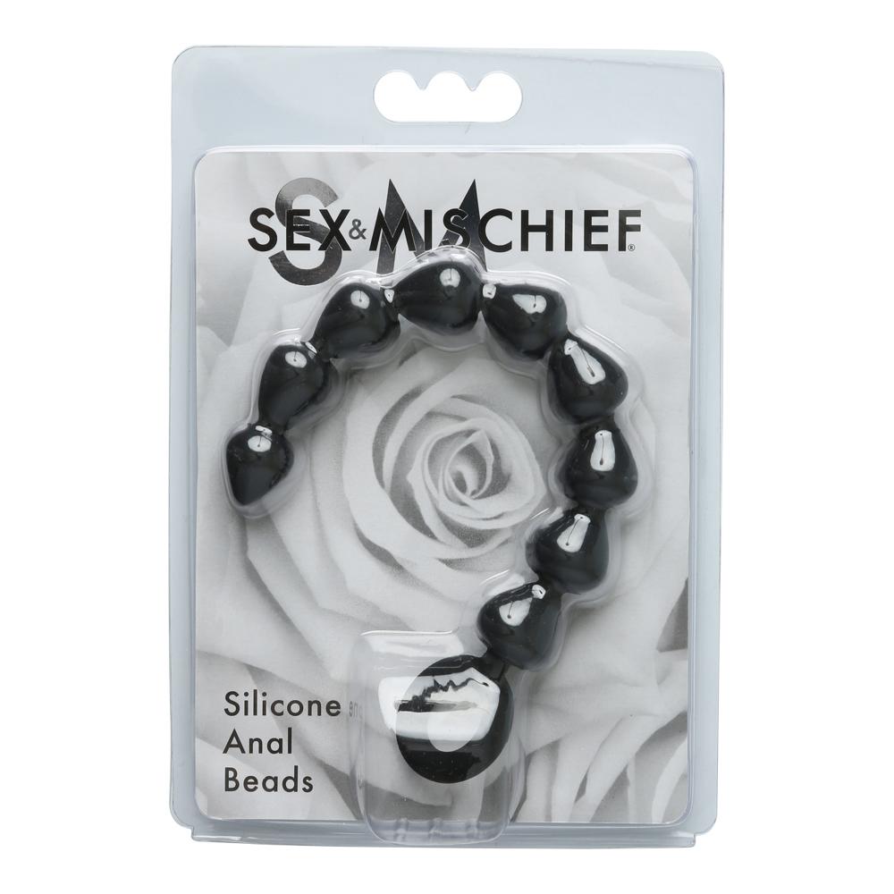 Silicone Anal Beads – Black – S&M