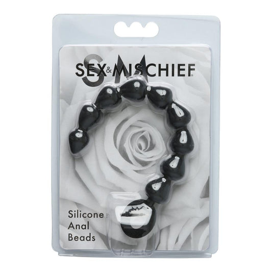 Silicone Anal Beads – Black – S&M