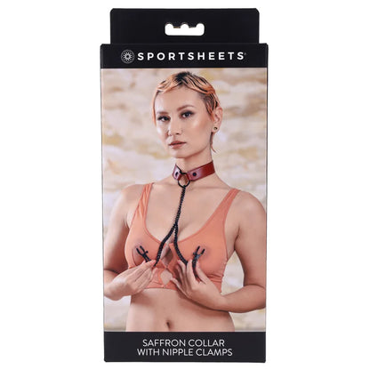 Saffron Collar With Nipple Clamps
