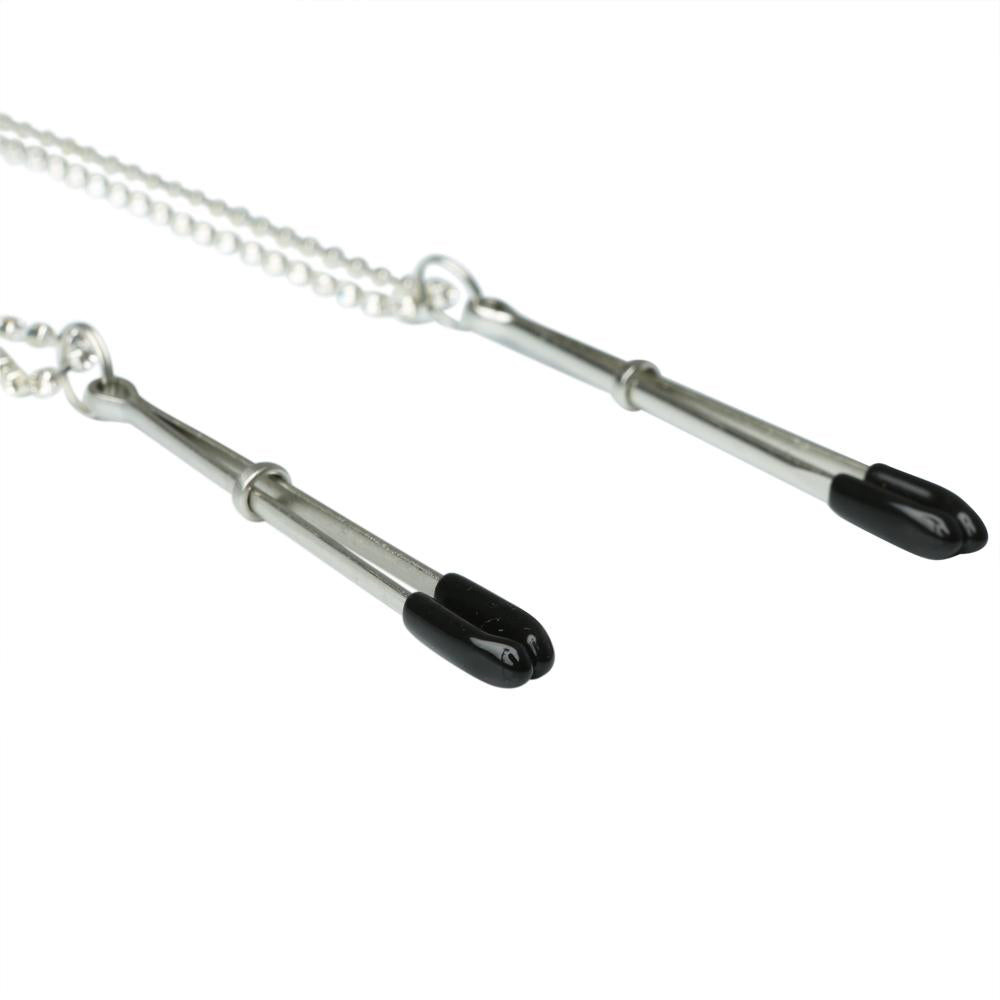 Midnight Bling Nipple Clips - Crystal Nipple Jewelry, Adjustable Clip-On
