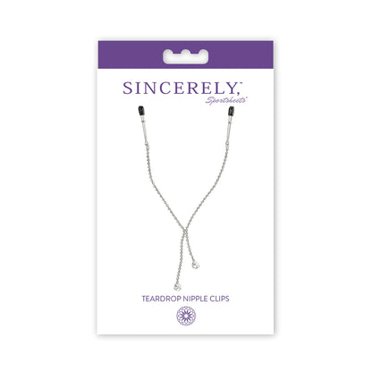 Midnight Teardrop Nipple Clips - Teardrop-Shaped Nipple Clips for BDSM and Sensual Play