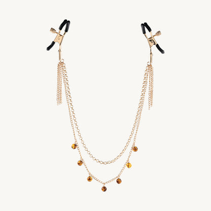 Amber Chain Nipple Clamps – Adjustable BDSM Nipple Clamp Set