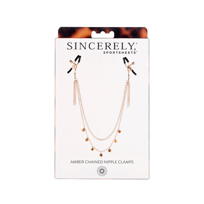 Amber Chain Nipple Clamps – Adjustable BDSM Nipple Clamp Set