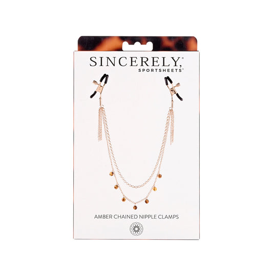 Amber Chain Nipple Clamps – Adjustable BDSM Nipple Clamp Set