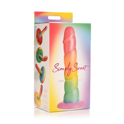 Simply Sweet 6.5" Swirl Rainbow Dildo